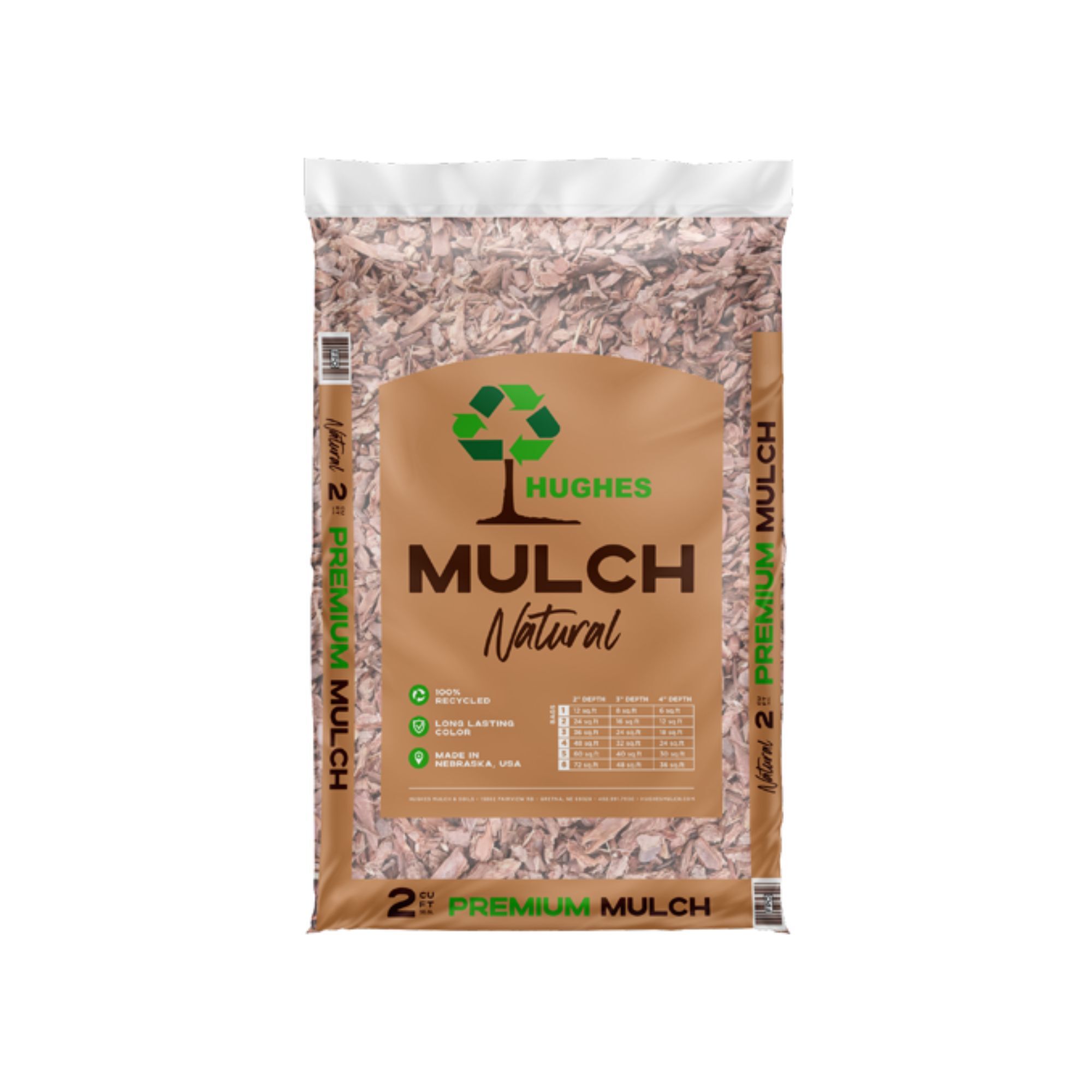 Hughes Natural Hardwood Mulch Bags 2 cu ft Indian Creek Nursery and